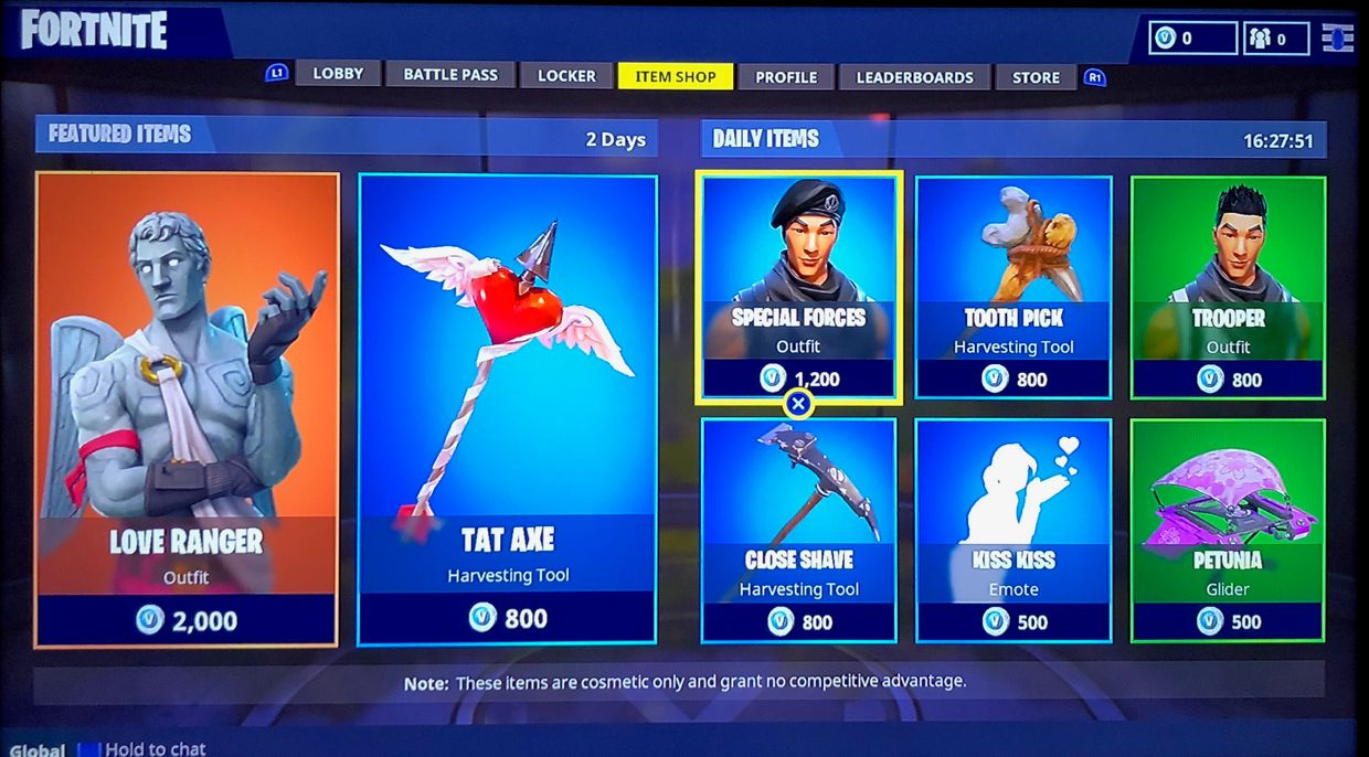 Fortnite in app purchase