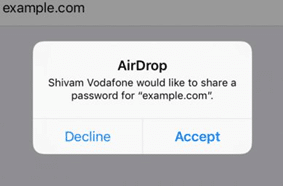 Apple AirDrop Password Sharing